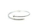 Silver Hinged Nail Design Bangle 62mm