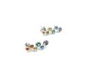 Silver Multi Coloured CZ Bubble Drop Earrings 19mm