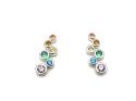 Silver Multi Coloured CZ Bubble Drop Earrings 19mm