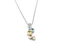 Silver Multi CZ Bubble Drop Pendant & Chain