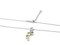 Silver Multi CZ Bubble Drop Pendant & Chain