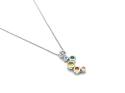 Silver Multi CZ Bubble Drop Pendant & Chain