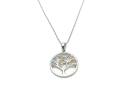 Silver Multi CZ Tree Of Life Pendant & Chain