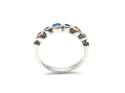 Silver Multi Coloured Bubble Ring Size N