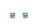 Silver Green & Clear CZ Clover Earrings 10mm