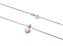 9ct White Gold Pink CZ Pendant & Chain