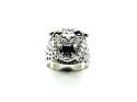 Silver Leopard Head Ring