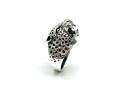 Silver Leopard Head Ring