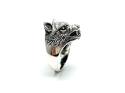 Silver Wolf Head Ring