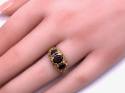 9ct Yellow Gold Garnet 3 Stone Ring