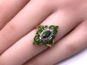 9ct Yellow Gold Diopside & Diamond Ring