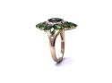 9ct Yellow Gold Diopside & Diamond Ring