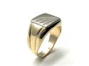 9ct Yellow Gold Patterned Signet Ring