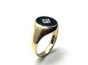 9ct Yellow Gold Onyx & CZ Ring