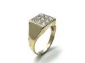 9ct Yellow Gold CZ Cluster Ring