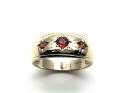 9ct Yellow Gold Garnet 3 Stone Ring