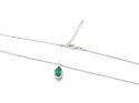 Silver Green & Clear CZ Marquise Pendant & Chain