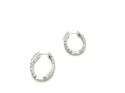 Silver CZ Encrusted Oval Hoop Earrings