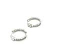 Silver CZ Encrusted Oval Hoop Earrings