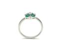 Silver Green & Clear CZ Clover Cluster Ring