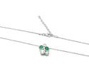 Silver Green CZ Bubble Cluster Pendant & Chain