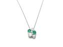 Silver Green CZ Bubble Cluster Pendant & Chain