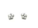 Silver CZ Bubble Cluster Stud Earrings