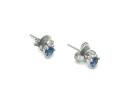 Silver Purple & Clear CZ Stud Earrings