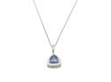 Silver Purple CZ Tiangular Pendant & Chain