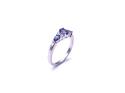 Silver Purple & Clear CZ 7 Stone Ring