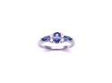 Silver Purple & Clear CZ 7 Stone Ring