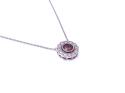 Silver Red CZ Cluster Pendant & Chain