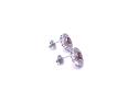 Silver Red CZ Cluster Stud Earrings