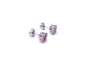 Silver Red & Clear CZ Cluster Stud Earrings