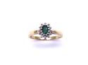 9ct Yellow Gold Emerald & Diamond Ring