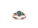 9ct Yellow Gold Emerald & Diamond Ring