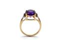 9ct Yellow Gold Amethyst & Zircon Ring