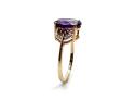 9ct Yellow Gold Amethyst & Zircon Ring