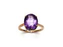 9ct Yellow Gold Amethyst Solitaire Ring