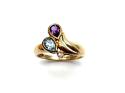 9ct Topaz, Amethyst & Diamond Ring