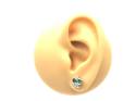 Silver Green CZ Bubble Cluster Stud Earrings