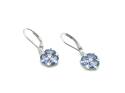 Silver Purple CZ Lily Flower Drop Earrings