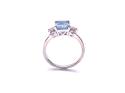 Silver Light Blue & Clear CZ Ring