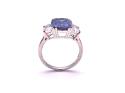 Silver Purple & Clear CZ 3 Stone Ring