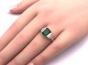 Silver Green & Clear CZ Dress Ring