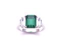 Silver Green & Clear CZ Dress Ring