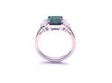 Silver Green & Clear CZ Dress Ring