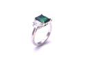 Silver Green & Clear CZ Dress Ring