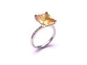 Silver Yellow CZ Dress Ring