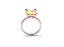 Silver Yellow CZ Dress Ring